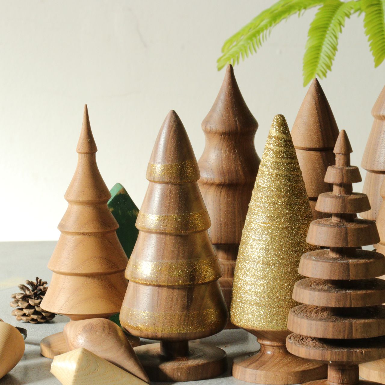 早割 クリスマスツリー 木製 オーナメント ブラックウォルナット 無垢